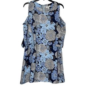 Umgee Women's Mini Dress A-Line Cold Shoulder Floral Print Multicolor Size Large